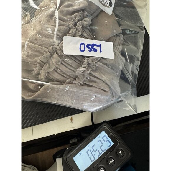 Joie Silk Gray Silver Metallic Dot Cami L Peplum Romantic Minimalist Chic - Picture 12 of 12